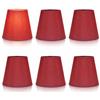 Gsycle Paralume Piccolo, 6 Pezzi Paralumi Clip su Paralumes per Lampadario Paralume Piccolo per Lampade da Tavolo(Vino Rosso)