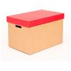 ONLY BOXES, Scatole portaoggetti con coperchio rosso opaco, scatole di cartone con manici, scatole di cartone resistenti, 53,2 x 33,1 x 32,5 cm (lunghezza x larghezza x altezza) in cm, confezione da 2