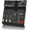 SIKUING Mixer portatile a 4 canali, mixer audio professionale, 320 effetti DSP + equalizzatore a 7 bande, scheda audio Bluetooth + interfaccia USB, ideale per registrazioni PC, effetti karaoke studio e
