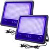 Behogan Luce UV nera: 2 luci LED da 150 W, IP66, impermeabili, 385 - 400 NM, luce nera, per feste, eventi all'aperto, feste di colore nero, feste (230 x 170 x 28 mm)
