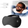 EPROICKS Occhiali termici senza fili con batteria, maschera per gli occhi riscaldante con 3 livelli, lavabile e ricaricabile, maschera termica per occhi per il relax (nero)