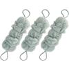 SILENRADAWN Set 3 Spugne per Doccia Esfolianti Luffa Manico Blu, Scrubber Corpo Posteriore per Bagno e Doccia, Uso per Ragazzo Ragazza, Adulti e Donne Incinte