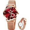 Raitown Orologio Donna in Acciaio Inossidabile, Quarzo Analogico, Oro Rosa