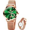 Raitown Orologio Donna in Acciaio Inossidabile, Quarzo Analogico, Oro Rosa