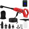 luolety Idropulitrice a batteria per Milwaukee da 18 V, pulitore ad alta pressione portatile migliorato da 68 bar con 4 livelli regolabili, ugello spray 6 in 1 per irrigazione del pavimento dell'auto (rosso