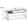 Fimar attrezzature per la ristorazione p GD187BR2 Lavello aperto con 2 vasche a destra dim.1800 x 700 x 950h