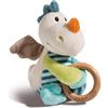 NICI Dragilu 43705 - Peluche con Anello in Legno e Campana, per Neonati, 15 cm, Colore: Beige/Multicolore