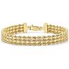 CARISSIMA Bracciale da donna in oro giallo 9 ct con tre fili corda, 18 cm