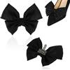 Jeffdad 2 Pz. Elegante Arco Scarpe Clip Charms per Donne, Nero Raso Arco Scarpe Fibbia Clip Clip per Scarpe Rimovibili Clip Per Scarpe Da Sposa Accessori, 570759_1_7nErg1vKI