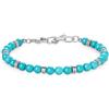 GAVU Bracciale da Uomo Estivo in Acciaio Inossidabile con Perline di Pietra Dura Turchese Sintetico, Bracciale Turchese da Uomo Regolabile