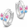 Clever Schmuck corifenidi bambini orecchini farfalla rosa 12 x 2,5 mm in argento 925