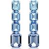 Swarovski Orecchini Millenia goccia, Taglio Ottagono, Gradiente di colore, Blu, Finitura rodio, One Size, Cristallo, Cristallo