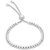 Tuscany Silver Bracciale regolabile da donna in argento sterling con sfere e catena, placcato rodio, 5cm/2-21.5cm/8.5