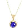 AqBeadsUk Birthstone September Semi-Precious Genuine Gemstone Sapphire pendant Ê925 Sterling Silver with- 18k Gold vermeilÊ- 16-18 Adjustable Woman necklace.