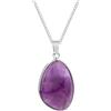 Dazhua Collana con ciondolo irregolare in pietra naturale da 2 pezzi - Cristallo rosa, ametista e occhio di tigre - Regali di gioielli for donne e coppie(Amethyst)