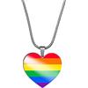 PAURO Unisex Acciaio Inossidabile Collana Personalizzata con Ciondolo a Forma di Cuore Orgoglio Arcobaleno LGBT per Gay e Lesbiche Stile B