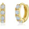 Candyfancy Orecchini a cerchio da donna in argento Sterling 925 con opale naturale, un regalo senza tempo della bellezza della natura, 6MM-light blue opal