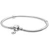 PANDORA Garden Braccialetto in maglia snake con chiusura a forma di margherita, in argento Sterling con cristalli gialli e smalto bianco, 21