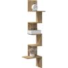 Genérico Scaffale Angolare Muro Rovere Artigianale 32x32x127,5 cm,Marrone,5.6kg,860525