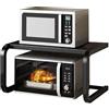 FUDUO-SHUNYI Griglia per Forno a microonde espandibile a 2 Livelli,Organizer per bancone da Cucina con ripiano per tostapane Regolabile in Acciaio al Carbonio,Rack per Stampante Desktop per Ufficio Domestico