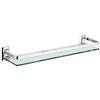 ZJXDPBF Mensola in Vetro, mensola da Bagno Quadrata con Binario, ripiano per Doccia a ripiano Singolo, Specchio Frontale, 70 cm
