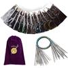 WingFly Ferri da Maglia circolari in Acciaio Inossidabile 14 Pezzi, Professione 80cm Ferri Circolari intercambiabili Set, Strumenti di Lavoro a Maglia Uncinetto Accessori Fai da Te(2.25-10 mm) (A)