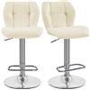 Yaheetech Set 2 Sgabelli Bar Alti Cucina in Similpelle Moderno Beige