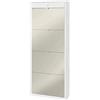 MONDO VIRO Scarpiera 4 ante specchio 1 cassetto Zoe in legno cm 63x29 164h (Bianco Fiammato/Specchio)