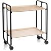 DON HIERRO Carrello da cucina pieghevole nero con ruote BAUHAUS 2 ripiani