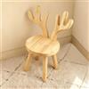 BUERPINKING Sgabello Bambini in legno dai 3 anni in su, in legno massiccio, sedia bambini per cameretta dei bambini, 45 x 26 cm, con orecchie di coniglio, schienale per bambini, in legno, per mangiare, leggere