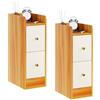 Ztexkee Set di 2 Comodino stretto Comodini piccolo Comodino con 2 cassetti per camera da letto, soggiorno Arancione e bianco