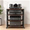 Generico Rack Multimediale AV Mobile, Mobiletto Porta Componenti Aperto HiFi A 2 3 4 Ripiani, Mobile Stereo HiFi Con Ripiani Regolabili, Altoparlanti Rack(50x40x69.5cm/19.7x15.8x27in)