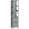 SoBuy Mobile Bagno Salvaspazio Colonna Armadietto Verticale Slim con Ripiani Regolabili per Bagno Lavanderia Cucina Design Moderno Anti-Umidità 30x30x144cm FRG126-SG