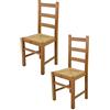 t m c s Tommychairs - Set 2 sedie modello Rustica per cucina bar e sala da pranzo, robusta struttura in legno di faggio color rovere e seduta in paglia