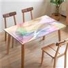 Morbuy Tovaglia con Bordo Elastico Rettangolare, Stampa Foglie 3D Tovaglie Elastica Impermeabile Antimacchia Copritavolo Quadrato da Esterno Resistente al Vento (Foglie Rosa,140x80cm)