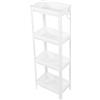 TOPINCN Scaffale da Bagno a Torre Scaffale Portaoggetti da Pavimento in Plastica Scaffale Bianco, Scaffali da Terra (4 strati)