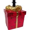 COSE DA CASA Base per Albero di Natale Forma di Pacco Regalo Rosso con Fiocco Oro Base Piede di Supporto Decorazione addobbo Natalizio arredo casa Particolare