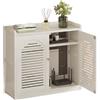 AYHARYLH Mobiletto Nascondi Cavi per Router WiFi e Modem - Scatola Organizer con Multipresa, Ventilazione ed Elegante Design per TV a Parete, Soggiorno o Ufficio(White,59x25x67cm)