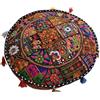 Arprani Pouf indiano poggiapiedi etnico ricamato pouf, indiano cotone rotondo pouf pouf copertura cuscino etnico decorazione art-cover solo-indiano pouf pouf
