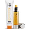 GK HAIR Global Keratin Argan Siero per capelli 50 ml - Il miglior trattamento professionale brasiliano alla cheratina 100 ml - Brasiliano Blowout complesso e siero biologico per raddrizzare e levigare