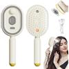Knubbuf Electric Steam Brush for Hair, Rechargeable Spray Hair Brush with Water Spray, Detangling Misting Brush for Women, Anti-Static Hairbrush With Red Light Scalp Massage For Frizz Reduction (White)