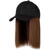 Brrnoo Parrucca Donna per Capelli Corti e Lisci con Berretto, Berretto Baseball con Estensioni dei Capelli, Acconciatura a Caschetto Corto e Dritto, Fibra di Seta Ad Alta (Marrone