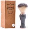 Parker Safety Razor Rasoio di sicurezza Parker - Pennello da barba per uomo e donna con manico sintetico Premium grigio e oro rosa con supporto