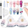 MIZHSE Solido Builder Gel per allungare le unghie, gel 3D Clear Nail Art, gel per unghie in gel con pennello in silicone, colla multifunzione per nail art, non stick trasparente, confezione da 2