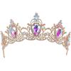Gatuida Corona di San | Corona barocca vintage per donne e ragazze | Tiara da regina con strass | Accessori per capelli da sposa per Halloween, compleanno, ballo di fine anno, cosplay.