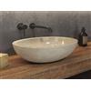 KARAG Lavabo ovale freestanding LEONOR CREAM Ø45x35 x15 cm in pietra KARAG