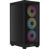 Corsair Case Corsair iCUE 2000D RGB AIRFLOW - Mini Tower Mini-ITX, Pannelli in rete d'acciaio, Supporto GPU a tre slot, 3 ventole AF120 RGB SLIM incluse, Controller Nodo di illuminazione iCUE