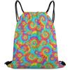 Generic Tie Dye Rainbow Peace Borsa Sportiva Sacca da Palestra Moda Pieghevole per Vacanze Vita Quotidiana All'Aperto Tasche Coulisse 36X42Cm