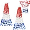 HAPZUR Rete da Basket 2 Pezzi, Professionale per Canestro Esterno & Interno, Anti-Strappo, Resistente Intemperie, 12 Anelli Ricambio Anti-Frusta