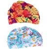 TOVINANNA Cuffia da Nuoto in Nylon Sottile Design Plissettato e Stampa Floreale Unica 2 Unitá per Donne e Ragazze, per Piscina e Mare